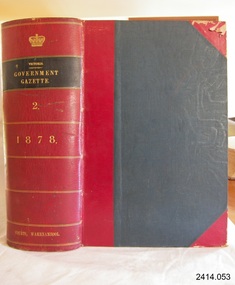 Book, The Victoria Government Gazette 1878 2 Vol 56