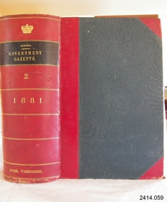 Book, The Victoria Government Gazette 1881 2 Vol 62