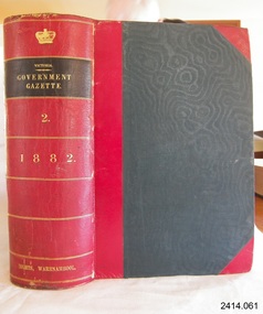 Book, The Victoria Government Gazette 1882 2 Vol 64