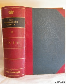 Book, The Victoria Government Gazette 1884 2 Vol 68