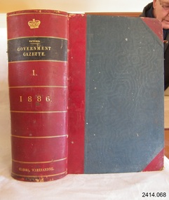 Book, The Victoria Government Gazette 1886 1 Vol 71