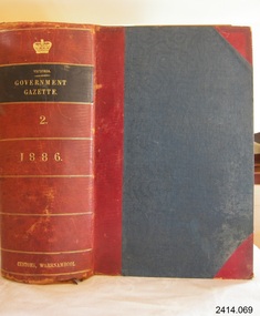 Book, The Victoria Government Gazette 1886 2 Vol 72