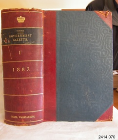 Book, The Victoria Government Gazette 1887 1 Vol 73