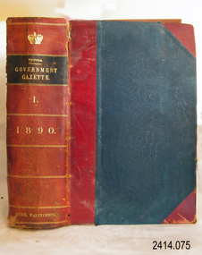 Book, he Victoria Government Gazette 1890 1 Vol 80