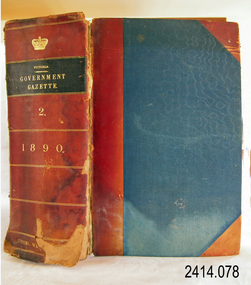 Book, The Victoria Government Gazette 1890 2 Vol 81-1