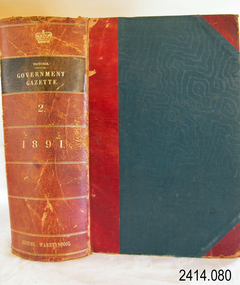 Book, The Victoria Government Gazette 1891 2 Vol 84