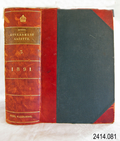 Book, The Victoria Government Gazette 1891 3 Vol 85