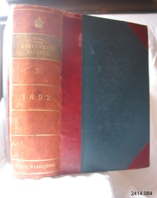 Book, The Victoria Government Gazette 1892 3 Vol 88