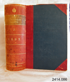 Book, The Victoria Government Gazette 1893 1 Vol 89