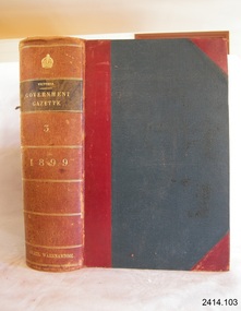 Book, The Victoria Government Gazette 1899 3 Vol 109