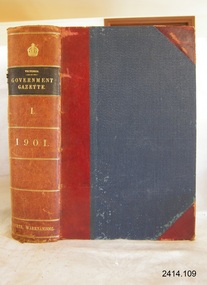 Book, The Victoria Government Gazette 1901 1 Vol 113
