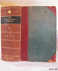 Book, The Victoria Government Gazette 1908 1 Vol 134