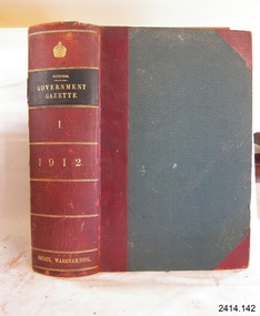Book, The Victoria Government Gazette 1912 1 Vol 146