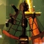 Sextant, navigational instrument, wedge shaped, one eight of a chicle.
