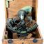 Wooden fitted box with its metal sextant 