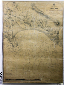 British Royal Admiralty hart shows Lady Bay and Warrnambool Harbour with navigation details. Updated in April 1871.