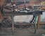 Green painted woodworking lathe 