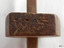 Inscription of the letters "W.S." is carved into one side of the block