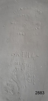 Maker's inscription stamped into the bellowsh