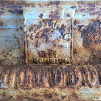 Section of side of the scale with the maker of the scales weighing mechanism