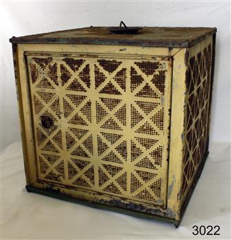 Metal food safe painted cream with airflow holes int the side panels