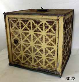 Metal food safe painted cream with airflow holes int the side panels