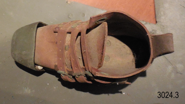 Leather of the boot is thick and strong. The back of the boot has a tab to assist in putting it on and off.