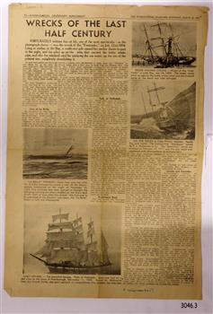 Headline and photographs of an article on local shipwrecks