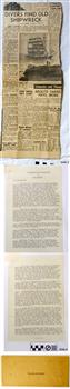 Joined and gathered newspaper and typed articles about the clipper ship FALLS OF HALLADALE