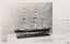 Black and white photograph of Cutty Sark, sails down, text containing brief details