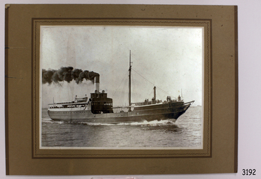 Black and white photograph of the SS Edina at sea