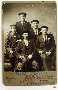 William Ferrier, seated, with 4 of 5 rescued men