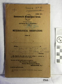 Book - Record Book, Meteorological Observations