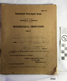 Record Book, Meteorological Observation Feb 1949