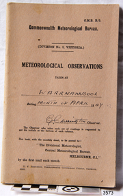 Book - Record Book, Meteorological Observations