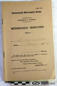 Book - Record Book, Meteorological Observations