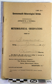 Book - Record Book, Meteorological Observations