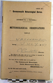Book - Record Book, Meteorological Observations