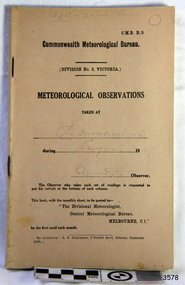 Book - Record Book, Meteorological Observations