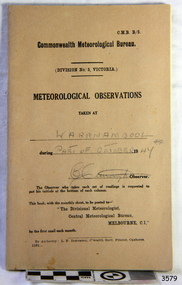 Book - Record Book, Meteorological Observations