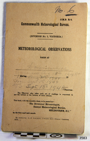 Book - Record Book, Meteorological Observations