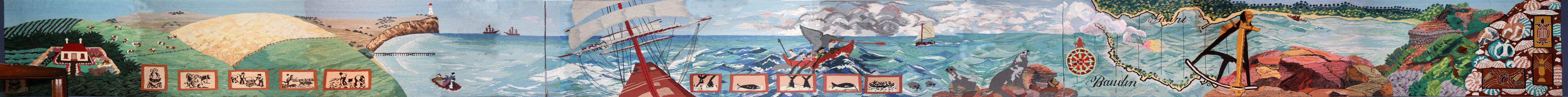 The whole of the the coloured tapestry depicting Warrnambool's history