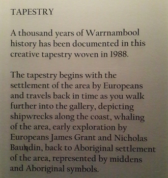 The label tells the story of a thousand years of Warrnambool's history
