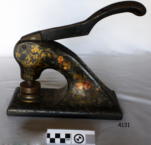 Functional object - Hand operated embossing document press, 1910