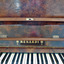 Maker's name 'RENARDI' in gold lettering with two decorative gold star motifs on both left and right sides. Ledge is supported by two brass hinges. Decorative etching detail is displayed on the front panel.