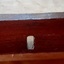 Close-up of keyhole shows no metal locking fitting