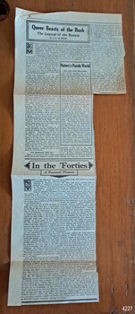 Newspaper clipping found within Volume 1