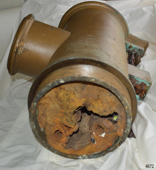 Base cavity is almost full of encrustations