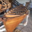 Whaleboat's planking, seats and oars in place