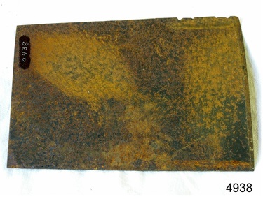Rectangular metal tool with bevel edge